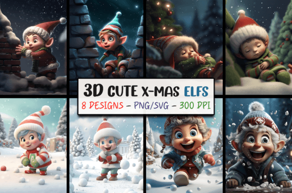 3D Christmas Backgrounds - Elf SVG: A Designer's Holiday Toolkit