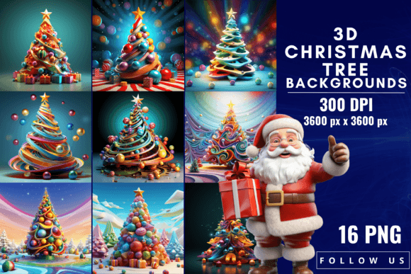 3D Christmas Tree Backgrounds: A Festive Design Asset