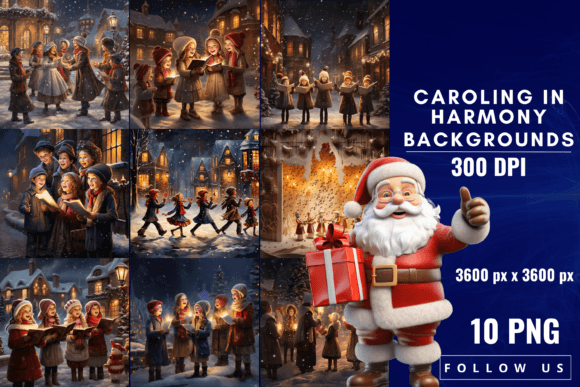Caroling in Harmony Backgrounds: A Festive Digital Backdrop