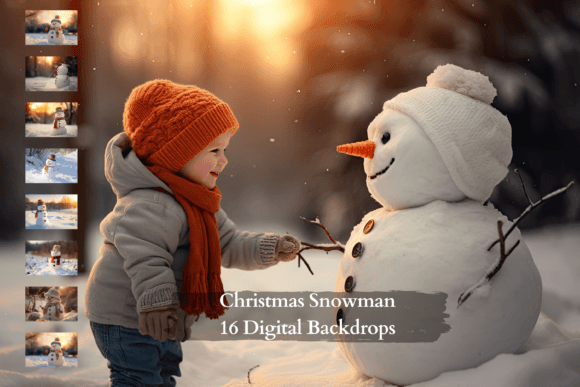 Christmas Snowman Digital Backgrounds: Create Holiday Magic