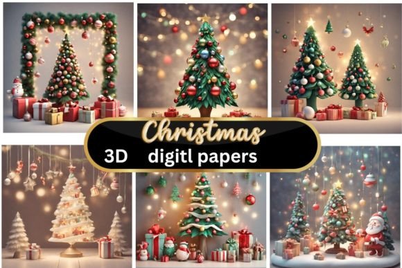 Elevate Your Holiday Designs with Christmas Tree 3D Backgrounds