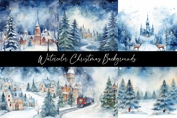 Enchant Your Designs with Watercolor Christmas Backgrounds