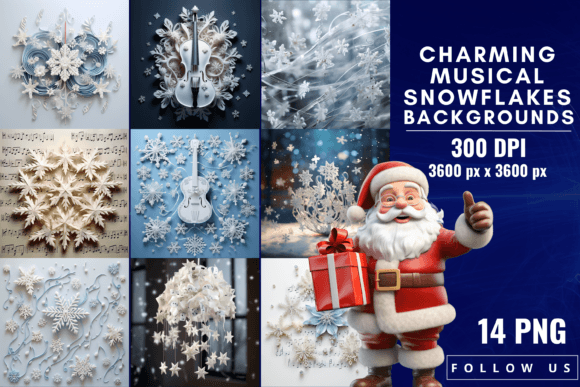 Enchanting Musical Snowflakes Backgrounds: A Festive Design Collection