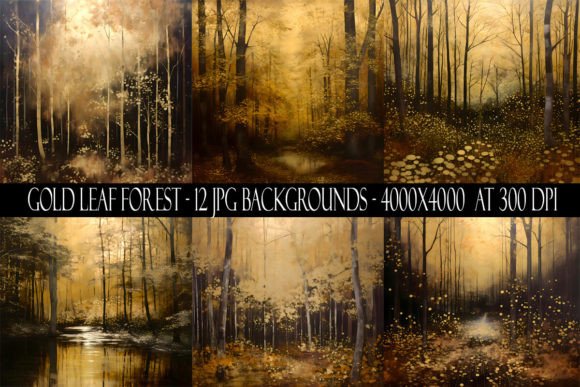 Enrich Your Projects with Gold Leaf Forest Backgrounds