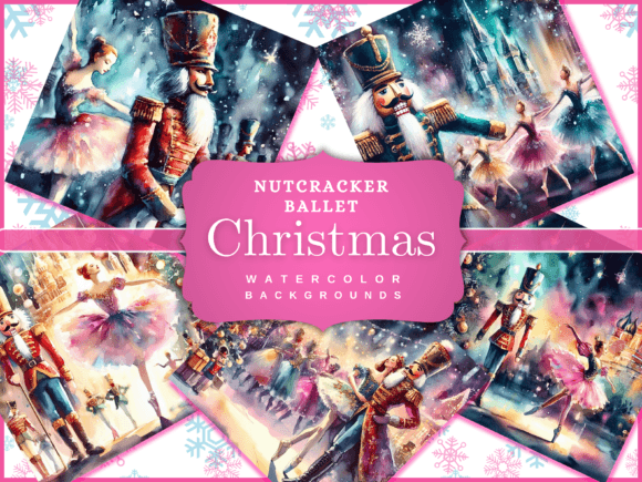 Nutcracker Ballet Christmas Backgrounds for Holiday Magic