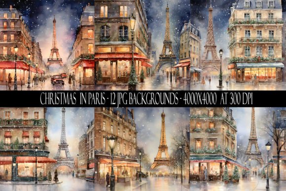 Parisian Holiday Magic: Christmas in Paris Backgrounds
