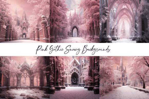 Pink Gothic Snowy Backgrounds: A Darkly Enchanting Palette