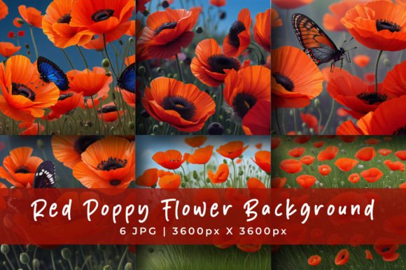 Red Poppy Flower Watercolor Backgrounds: A Design Asset for Bold Projects