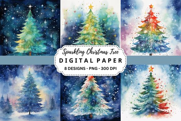 Sparkling Christmas Tree Backgrounds: Festive Digital Assets