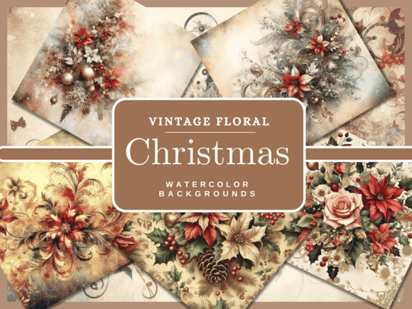 Timeless Holiday Charm: 25 Vintage Floral Christmas Backgrounds