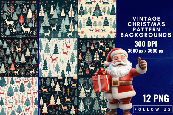 Vintage Christmas Pattern Backgrounds: Timeless Design
