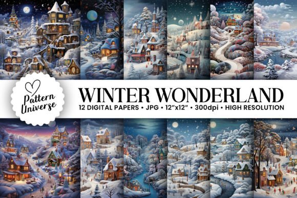 Whimsical Winter Wonderland Backgrounds for Creative Projects
